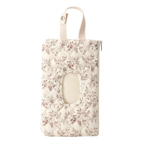 Bolsa floral acolchoada para fraldas e lenços umedecidos