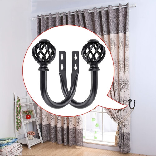 Metal Curtain Holdbacks Golden Wall-Mounted Tie Back Hooks 2