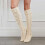 Women's Cotton Thigh-High Socks Beige 3