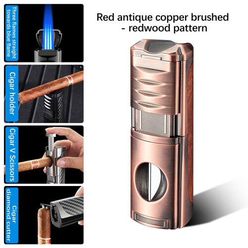 Torch Lighter Triple Jet Flame Refillable Windproof3