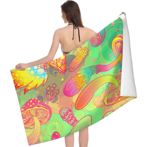 Bohemian Magic Mushroom Beach Towel - Cotton, Large 2