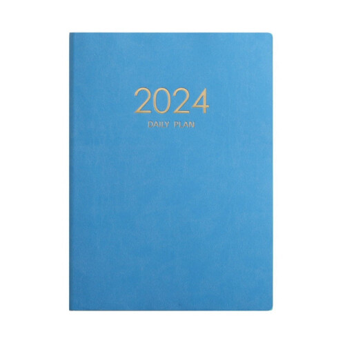 2024Μπλε Τετράδιο Ημερολογίου με Πυκνό Ημερήσιο Πλάνο, Εβδομαδιαίο Τετράδιο