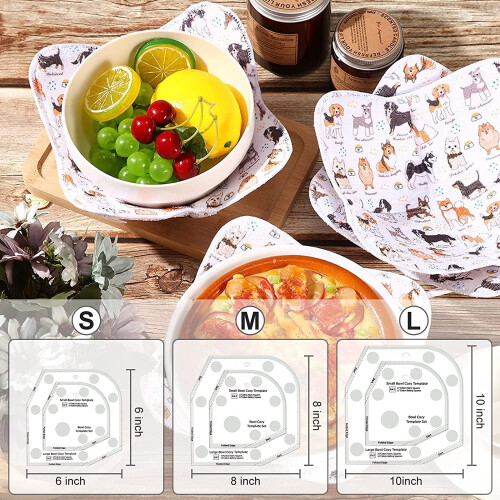 Bowl Cozy Template Cutting Ruler Set Acrylic 3 pcs 2