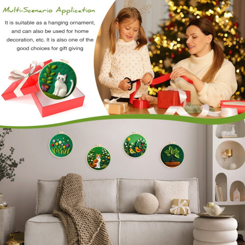Wool Felt Painting Kit for Beginners with Frame Tools and 1