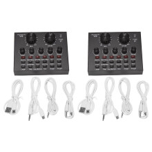 2X V8 Carte Son Ensemble Audio Interface Microphone Externe Direct Carte Son Fonction Fonction pour Ordinateur Pc Téléphone Mobile Chanter