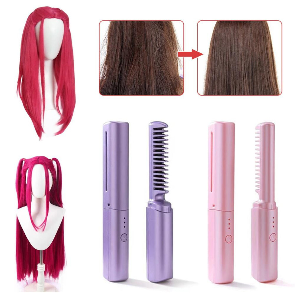Electric Straightening Brush with Ceramic Keratin Coating,
