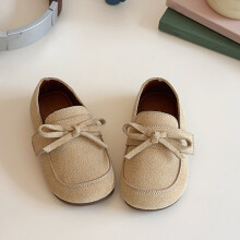 Baby leather moccasins for first walking khaki 15-18 months