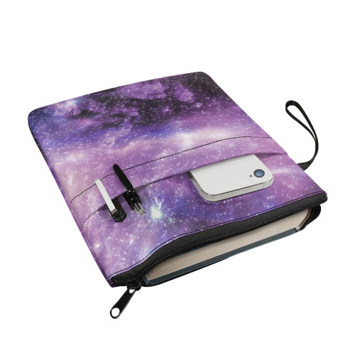 Starlight Nebula Book Cover – Polyester Zip Case for 2