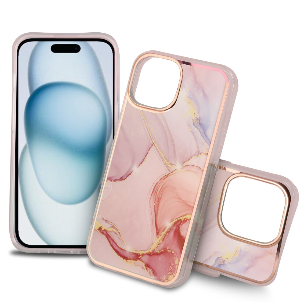 Iphone 15 Marble Rugged Case, Shockproof And 9357860605076