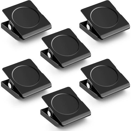 Magnetic Clips Heavy Duty Black 6 Pack