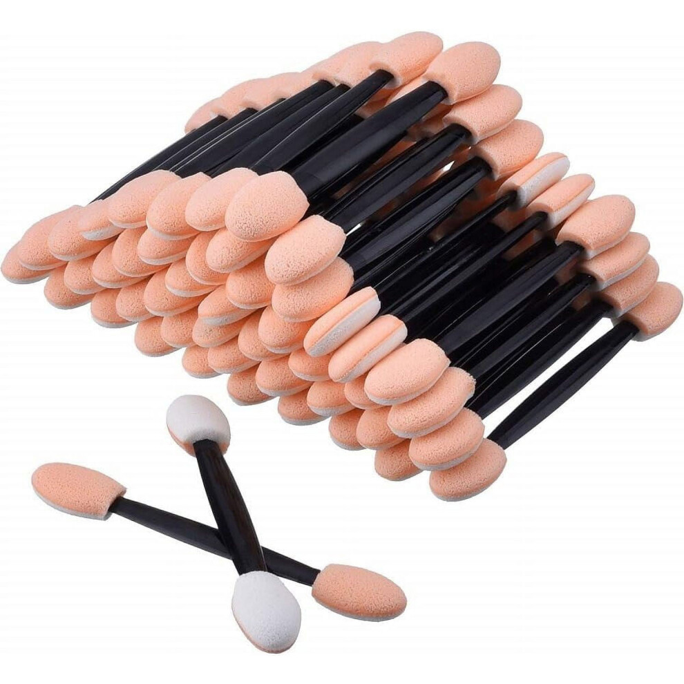 Disposable eyeshadow brush sponge-tipped oval dual-sided 50