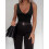 Damesbodysuit met diepe V-hals, open rug, mouwloos en stringmodel. 4