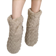 Dames pantoffelsokken van pluizig materiaal, warme pluche wintersokken