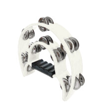 Metal half moon tambourine with ergonomic handle 1 piece