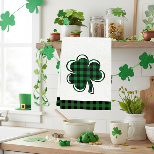 Lot de 2 torchons de cuisine pour la Saint-Patrick, 45,7 x 66 cm 1