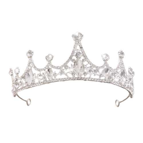 Tiara feminina real com strass para casamento e formatura 1