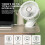 Witte compacte USB-oplaadbare clipventilator voor op het bureau. 6