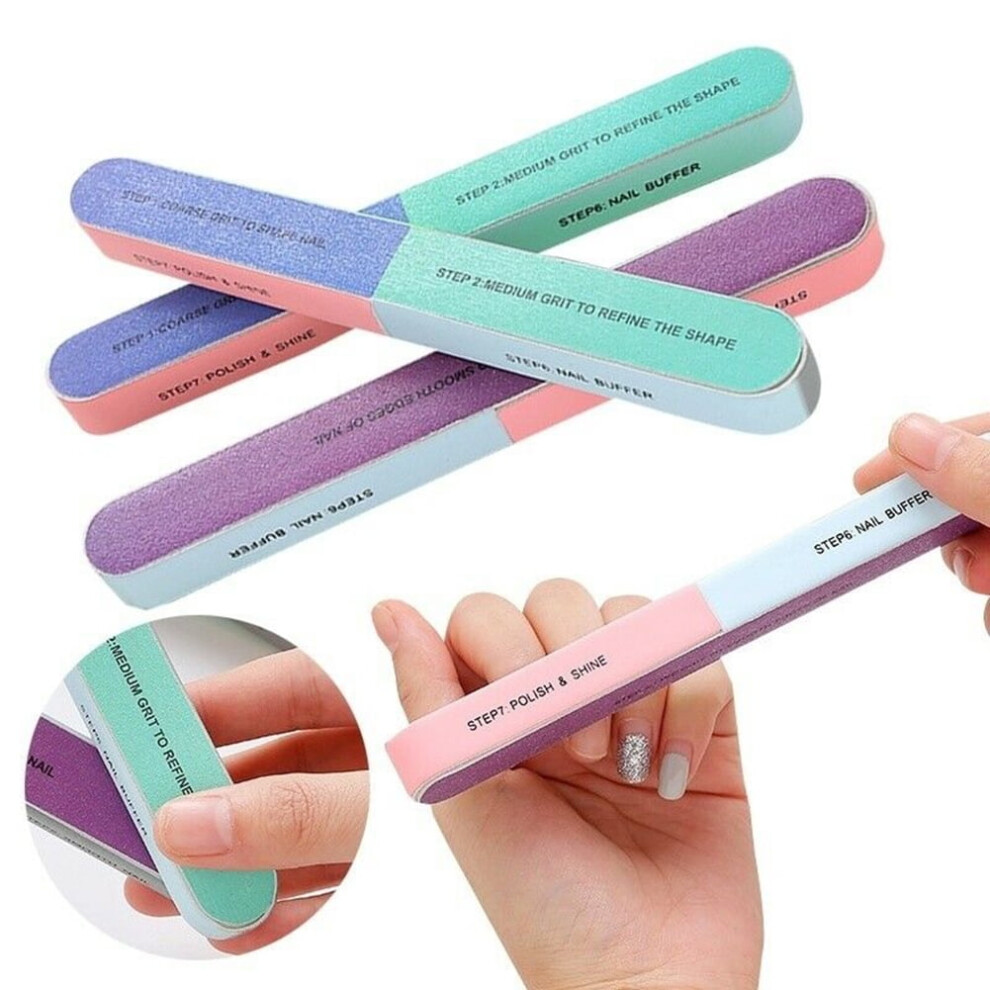 Visland nail file and buffer block 7-step washable emery