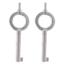 2X Chave Plana Universal Estilo Americano em Branco, Chave Especial para Algemas, Chaveiro de Liga de Alumínio
