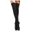 Women's Thick Knit Thigh-High Socks Black One Size 1