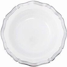 Collection Aristocrat de VeZee : Bols à soupe de 19 cm (7,5 po) à bordure blanche et argentée : Sans BPA pour toutes les occasions : Lot de 10