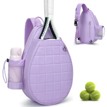 Quilted Tennis Backpack for 2 Rackets, Slim & Lightweight Waterproof Sling Bag for Tennis, Pickleball, Padel, Crossbody Sport Bag for Men & Women