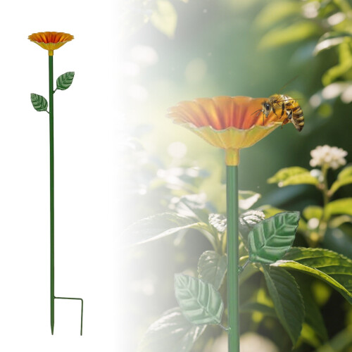 Bienentränke mit Blumendesign, Metallbecher, 1 Stück 2