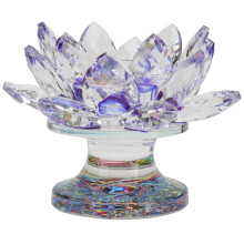 Blumendekor, Kerzenhalter mit Lotusblume, Vintage-Kerzenständer, Lila