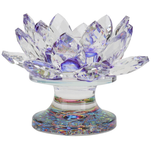 Κηροπήγιο Lotus με floral διακόσμηση και vintage διακοσμητικό κηροπήγιο μωβ
