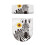 WC-Deckelbezug-Set aus dehnbarem Polyester mit Zebra-Blumenmuster 5