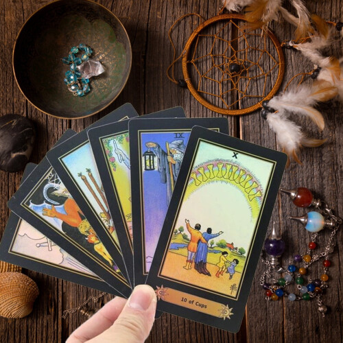 Holographic Tarot Deck with Guidebook 78 Cards 1