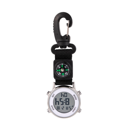 Relógio digital com clipe para uso externo, caminhadas, camping e esportes com pulseira de nylon. 2