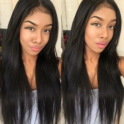 Parrucca da donna in capelli umani con onde naturali e riga laterale 1