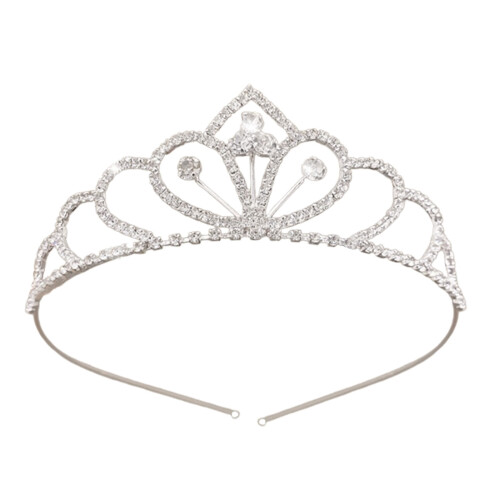 Fascia per capelli da donna Silver Princess con strass. 1