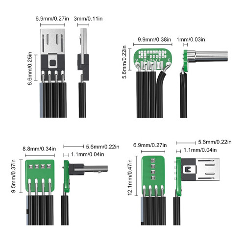 Câble de données à charge rapide USB-C vers USB-A 480 Mbps 90 2