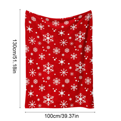 Red Snowflake Christmas Throw Blanket Polyester 150x200cm 2