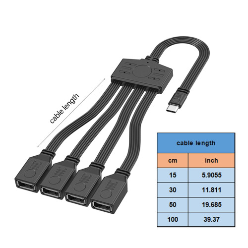 Προσαρμογέας σιλικόνης USB-C σε 4 θύρες USB-A για παροχή ρεύματος 2