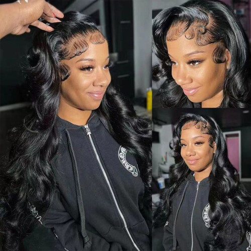 Deep Wave Lace Front Perücke aus Echthaar, 180 Dichte 1