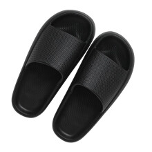 Men's and Women's Black Slippers for Spring Summer Home Use