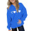 Felpa con cappuccio blu per bambini, in pile foderata in sherpa, taglia oversize 2
