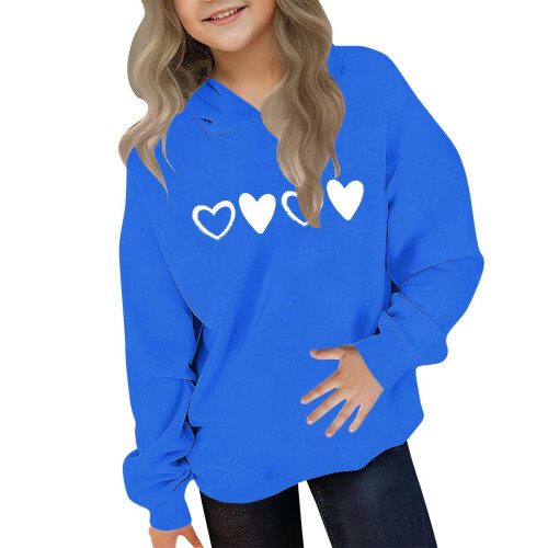Felpa con cappuccio blu per bambini, in pile foderata in sherpa, taglia oversize 1