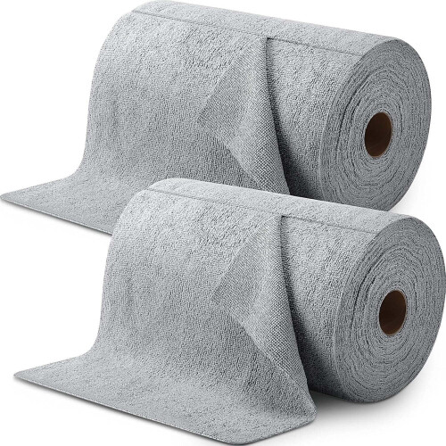 Microfiber Cleaning Cloths Roll 12x12 Inch 100-Pack Grey