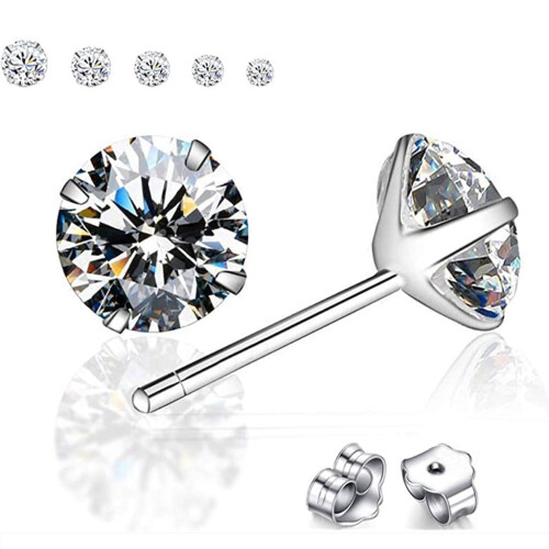 Sterling Silver Stud Earrings Hypoallergenic 30PCS