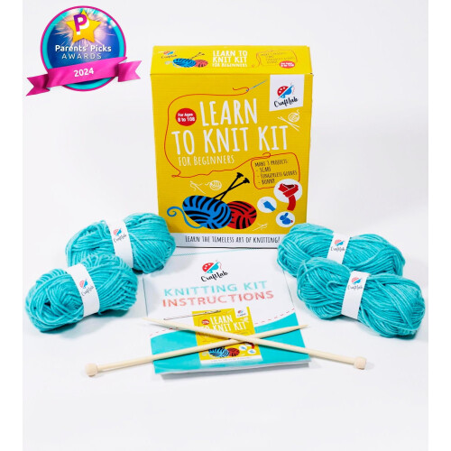 Knitting Kit for Beginners with Yarn Needles and 1