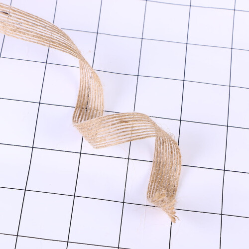 Burlap ribbon for flower bouquets 2 count 2
