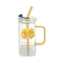 Verre carré transparent avec anse nouée 400 ml