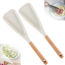 Spatola/cucchiaio in silicone con manico in legno da 31 cm (2 pezzi)
