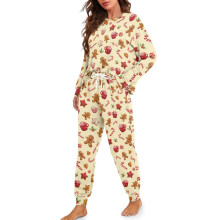 Christmas PJs Set Biscuit Print Long Sleeve Top and Jogger