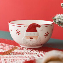 Bonbonnière Père Noël Tswift en céramique, bol de service pour bonbons, collations et desserts, assiette décorative pour les fêtes, compatible