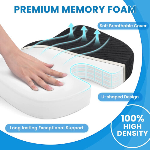 Non-Slip Memory Foam Seat Cushion Black 2